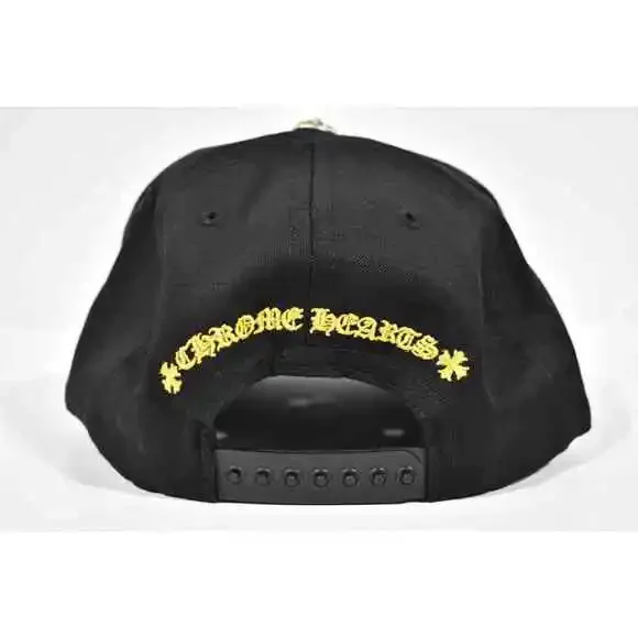 Chrome Hearts CH Logo Trucker Black Yellow Baseball Cap Snapback Adjustable Hat